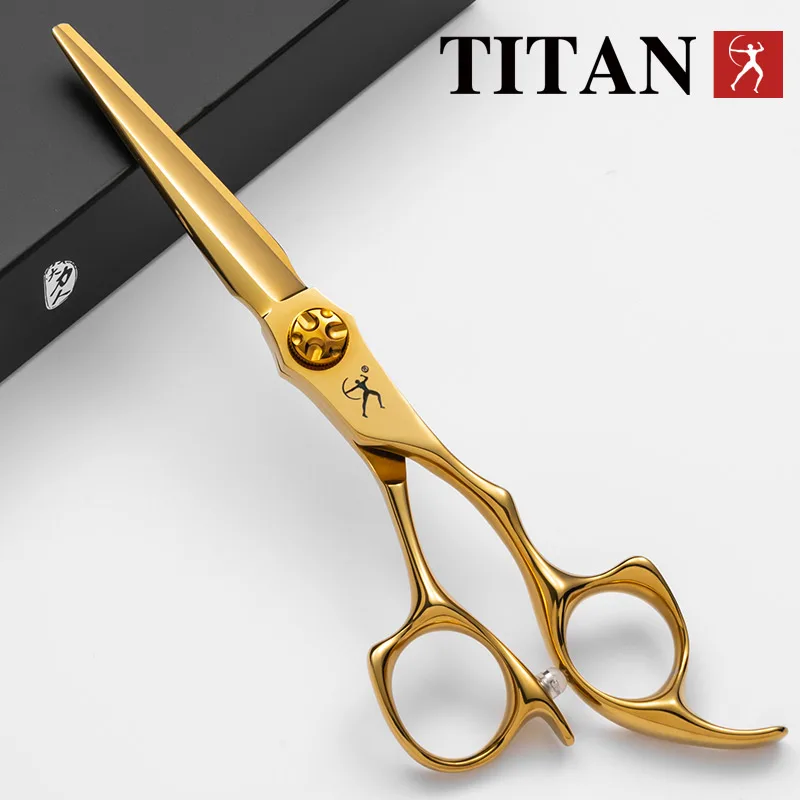 Tijeras de Peluquería Titan, Tijeras Profesionales para Cabello, Tijeras Doradas para Peluquería, Herramienta de Salón de Belleza, Tijeras de Corte