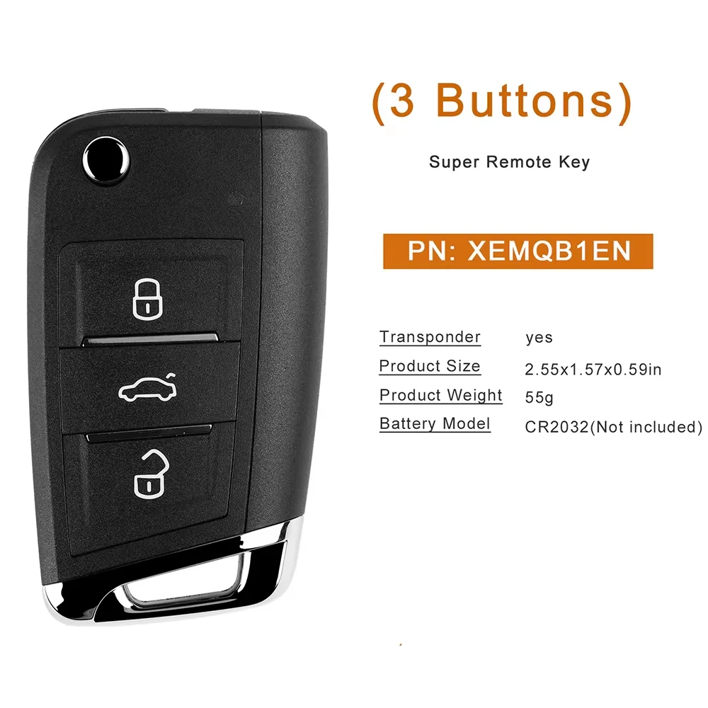 Xhorse-Herramienta de llave inteligente VVDI2/VVDI MAX MQB, mando a distancia Universal con cable para VW MINI, programador XKMQB1EN/XEMQB1EN/XSMQB1EN