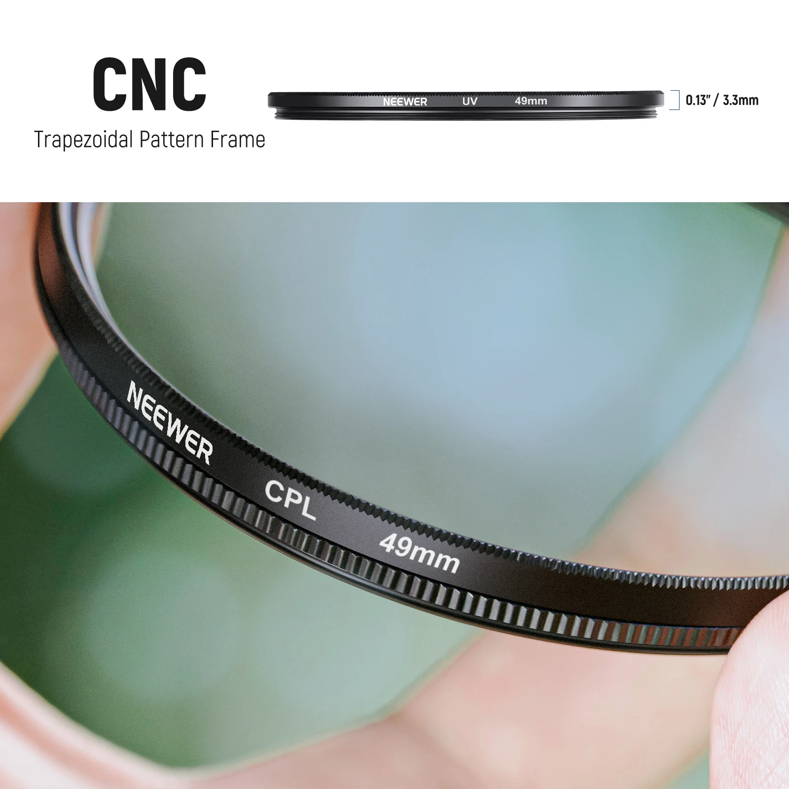 NEEWER Kit de filtros de lentes: UV, CPL, FLD, ND2, ND4, ND8, parasol y tapa de lente compatible con Canon Nikon Sony Panasonic DSLR