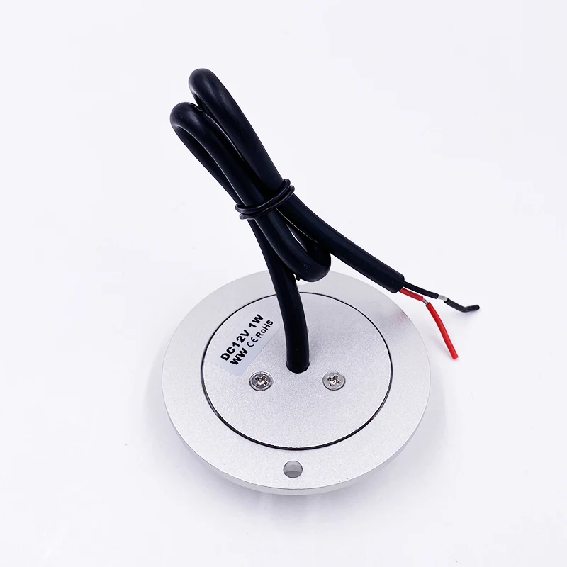 DC12V 1W Led ultrafino impermeable al aire libre jardín terraza lámpara de césped IP67 paso escalera cubierta punto de tierra foco montado en superficie
