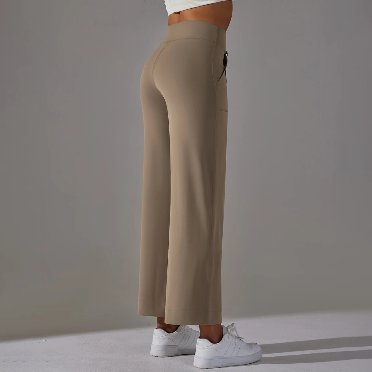 Mallas de mujer, pantalones acampanados de pierna ancha con bolsillos, pantalones deportivos con cordón, mallas de Yoga acampanadas de cintura alta, Fitness, correr, Jogg