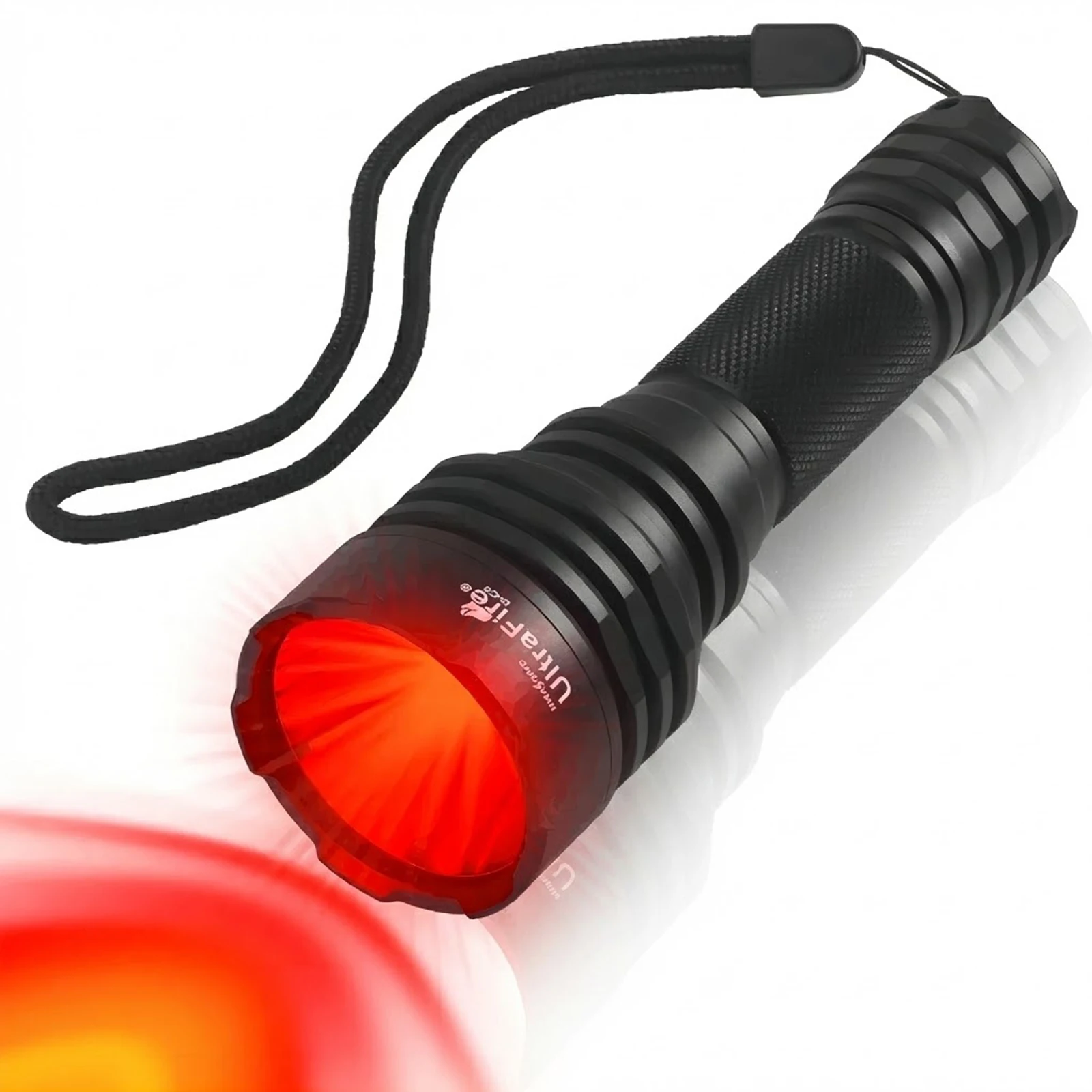 UltraFire C8 Linterna Luz Roja 620nm LED Antorcha de Caza Modo Único Visión Nocturna Táctica para Coyote Jabalí Astronomía Impermeable