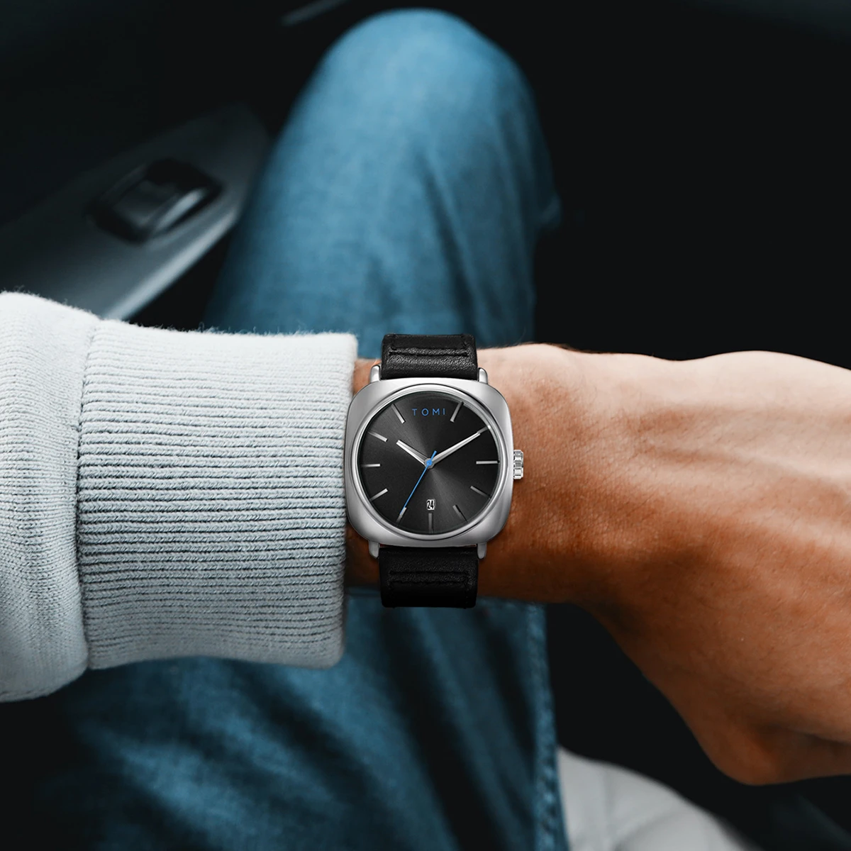 Reloj TOMI de diseño de negocios a la moda para hombre, reloj cuadrado con disco pequeño, diseño minimalista de alta calidad, reloj elegante para hombre, reloj de cuarzo