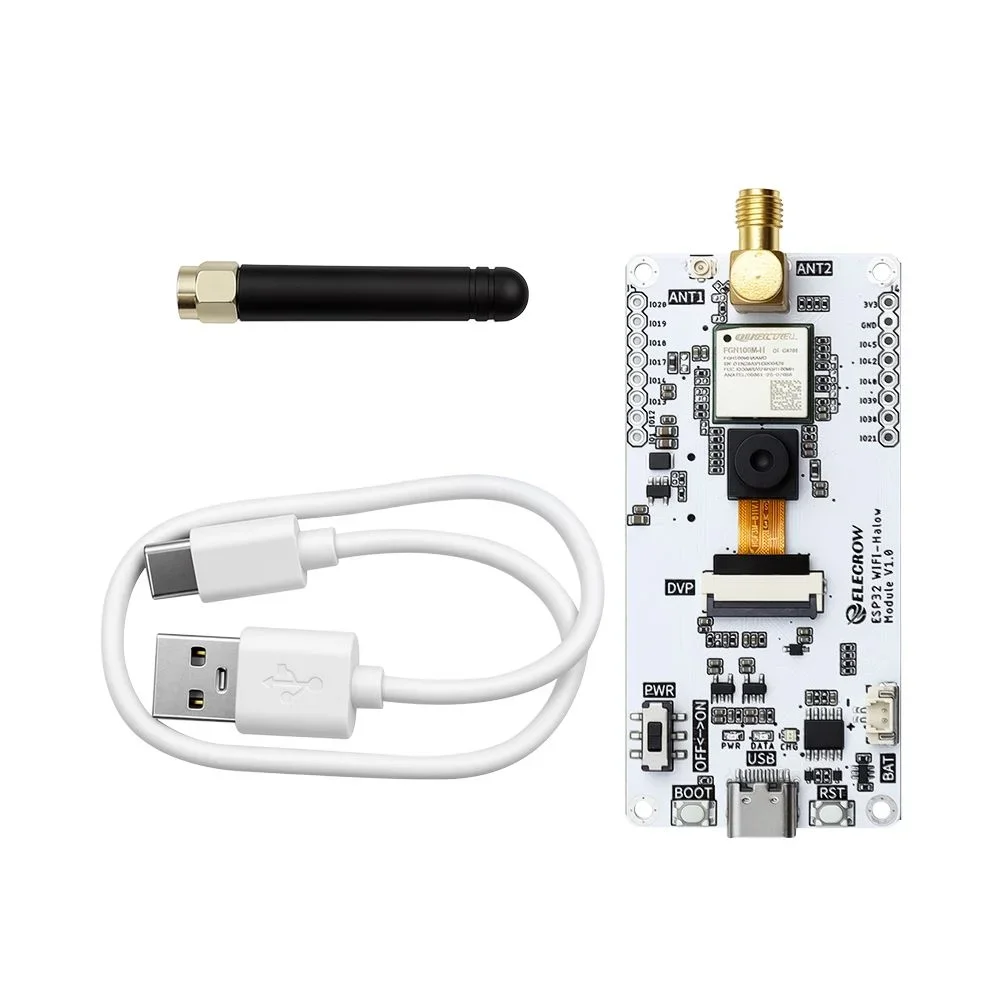 Módulo Elecrow ESP32 Wi-Fi HaLow con cámara de 2MP |   32Mbps de Alta Velocidad |   Transmisión de Larga Distancia-915MHz