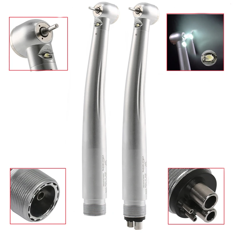 Pieza de mano Dental de alta velocidad, generador electrónico de autoalimentación LED, botón pulsador de fibra óptica, turbina de aire, Rotor de cartucho de 2/4 orificios compatible con NSK KAVO
