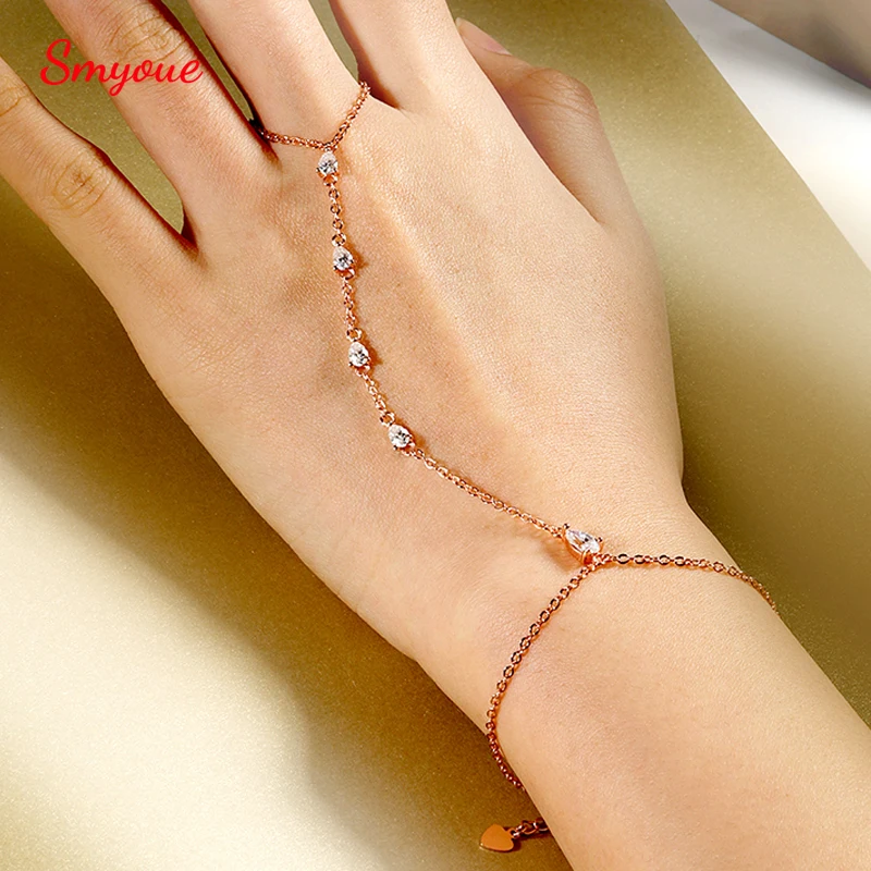 Smyoue, pulseras de moissanita auténtica con corte de pera para mujeres y niñas, cadena de lujo con diamantes de laboratorio, joyería chapada en plata de ley S925 de 18K