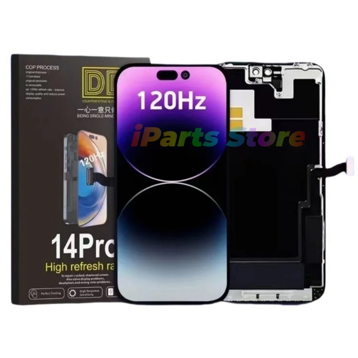 iParts - Pantalla LCD OLED de Repuesto para iPhone 14 Plus Pro Max, 120 Hz, Compatible con IC Extraíble, Piezas 3D Touch DD