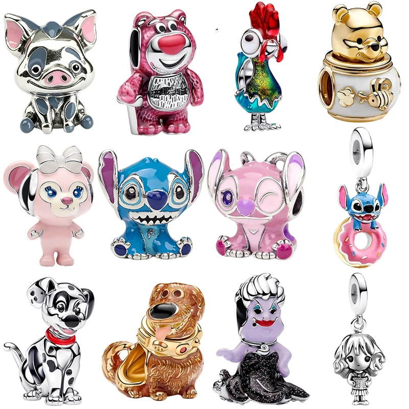 Abalorios colgantes de Winnie the Pooh de Toy Story, compatibles con pulseras y collares originales de plata, para joyería DIY, regalo para mujer