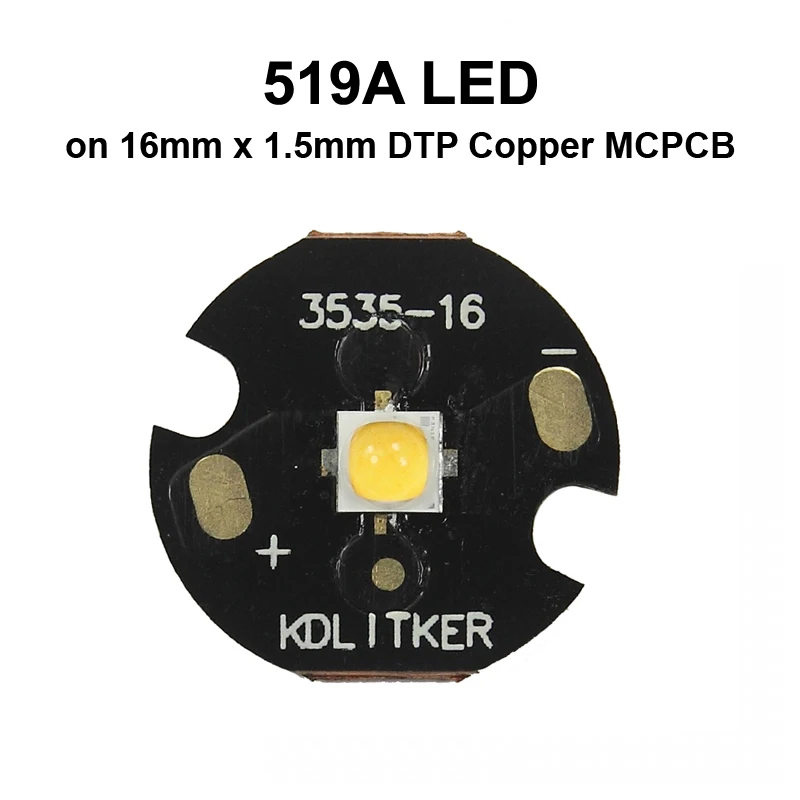 519A 7,04W 2200mA 5700K 5000K 4500K 4000K 3500K 3000K 2700K CRI90 SMD 3535 emisor LED en KDLitker DTP cobre MCPCB