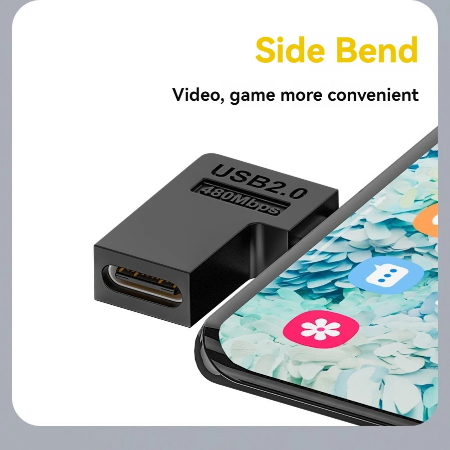 Adaptador USB 2,0 tipo C hembra a Micro macho, interfaz de micrófono a 480Mbps, transmisión de datos, adaptador de carga rápida de 10W