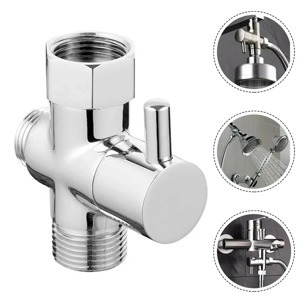 Válvula desviadora de 3 vías, adaptador en T, convertidor para ducha, conector de latón para grifo de agua, separador de agua para grifo de baño