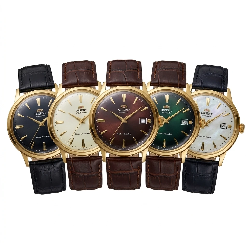Reloj de pulsera automático vintage ORIENT de 21 joyas con fecha única, esfera luminosa, correa de cuero de vaca, resistente al agua, reloj para hombre