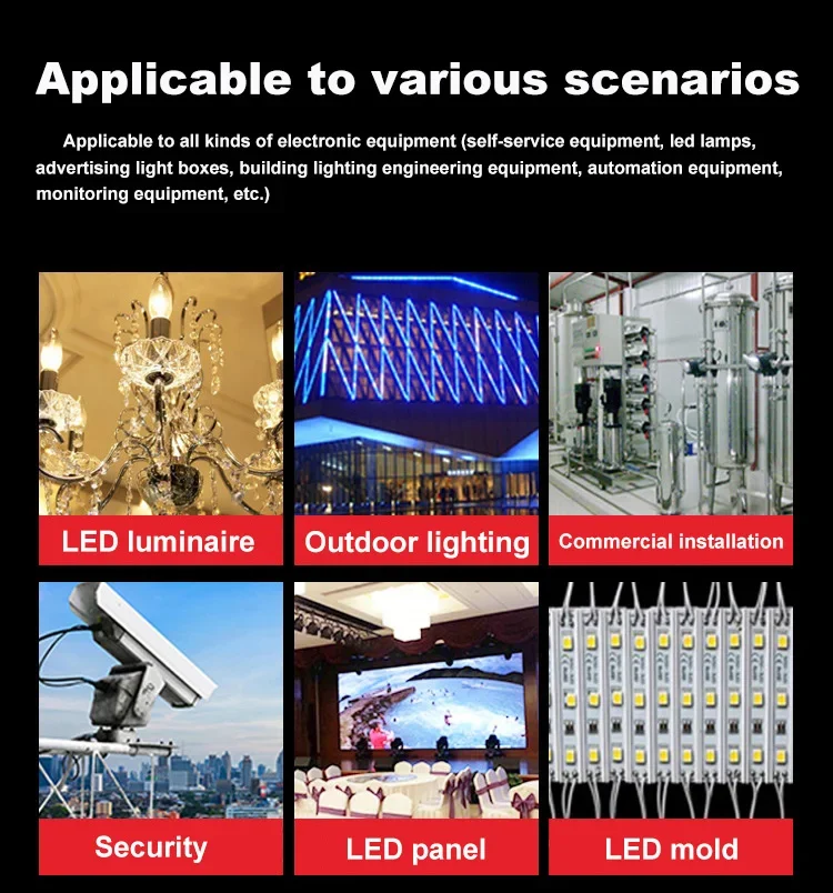 DC12V/24V 60W 100W 150W 200W 250W 300W Controlador LED regulable Triac de aluminio y fuente de alimentación de atenuación de 0-10V transformador de iluminación