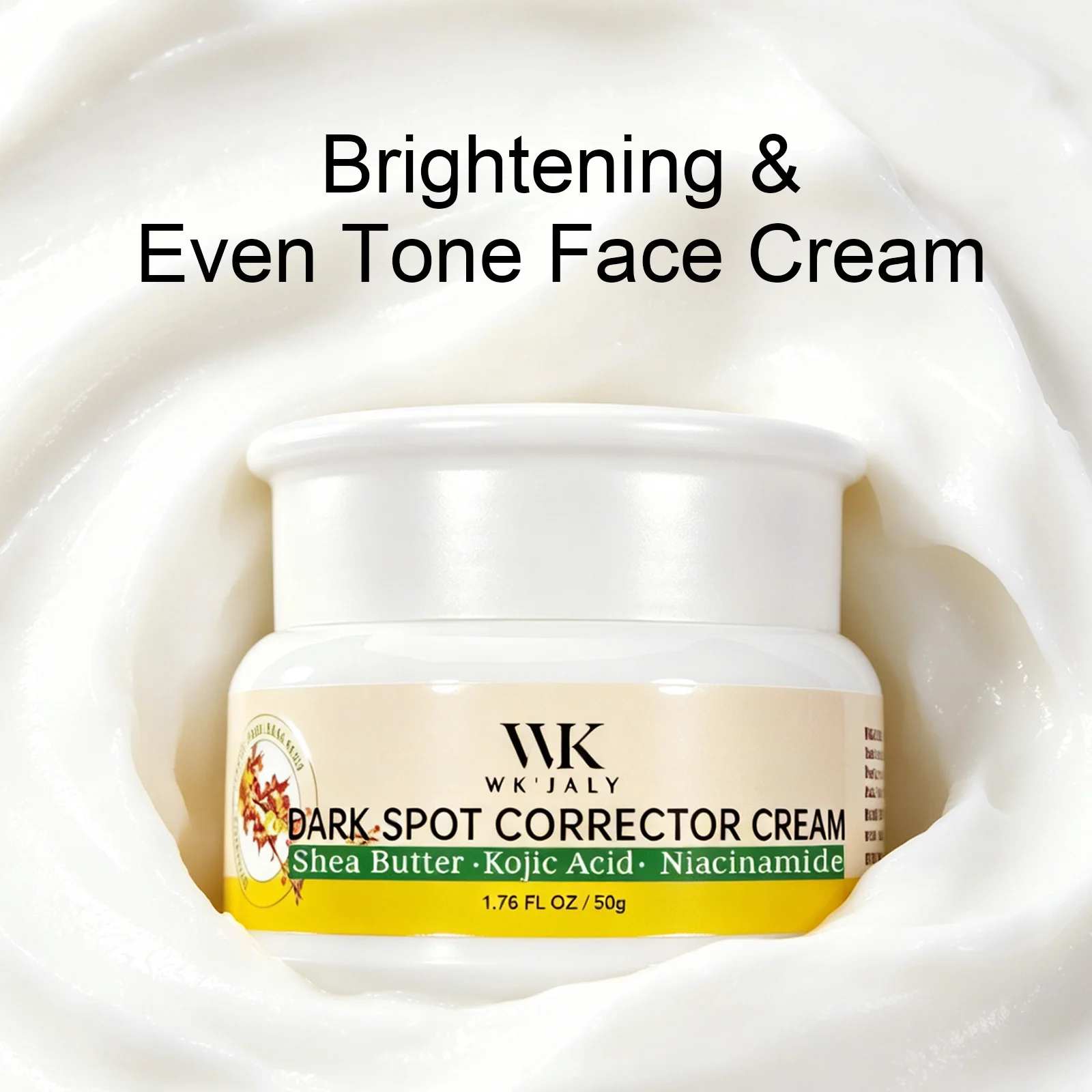 Crema Correctora de Manchas Oscuras WK JALY, Blanqueadora, Unifica el Tono de Piel, Reduce la Melanina, Hiperpigmentación, Para Todo Tipo de Piel, 50ml
