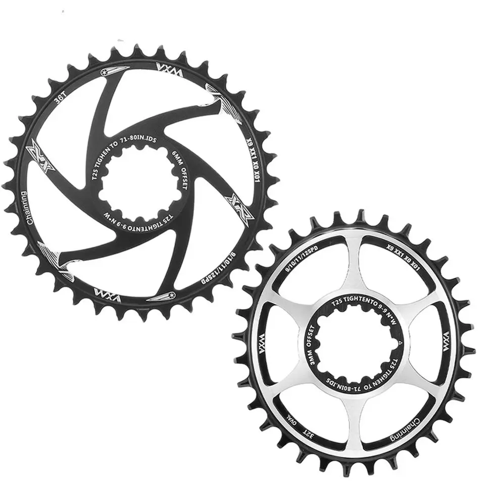 VXM plato de bicicleta 1/3/6mm Offset MTB bicicleta de carretera 30/32/34/36/38/40T rueda dentada para GXP 9/10/11/12 platos y bielas de velocidad
