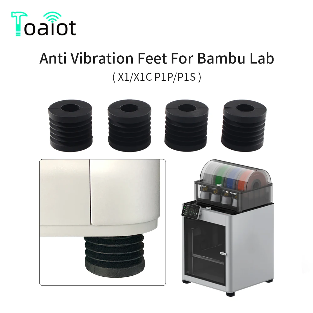 Almohadilla antivibración para pies Bambu Lab P1P/P1S, antideslizante, antigolpes, a prueba de polvo, almohadilla de goma para pies, impresora 3D Bambulabs X1/X1C de bambú