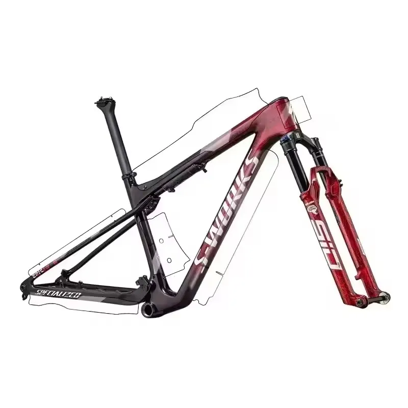 Adhesivo para Cuadro de Bicicleta de Carretera, Protector Transparente Resistente a Arañazos, Adhesivo para Bicicleta, Protector MTB, Película Protectora Universal Recortada Específica de TPU