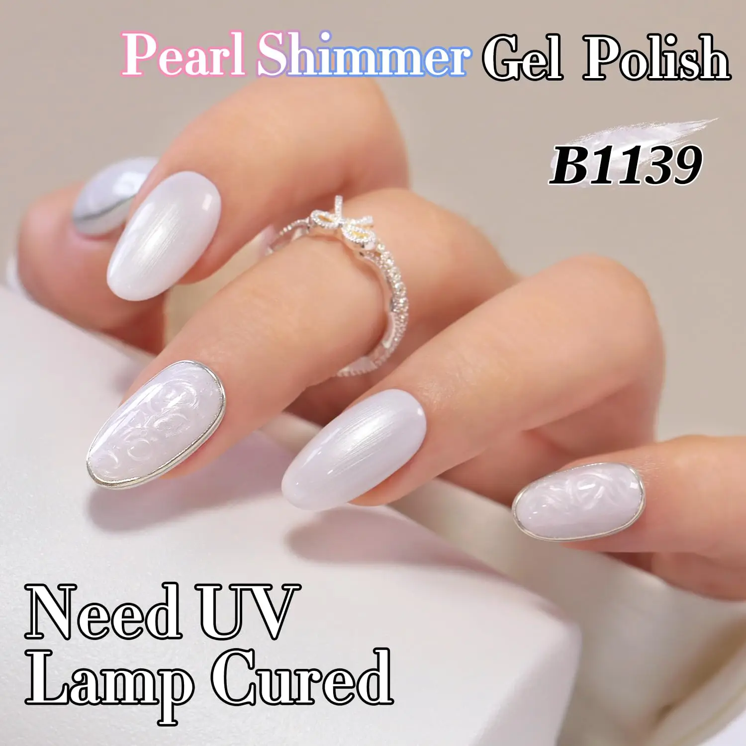 Esmalte de Uñas en Gel Blanco Perla 15ML, Color Puro Transparente, Mismo Color y Envase, Esmalte de Gel Removible, Manicura Artística, Salón, DIY en Casa para Mujeres