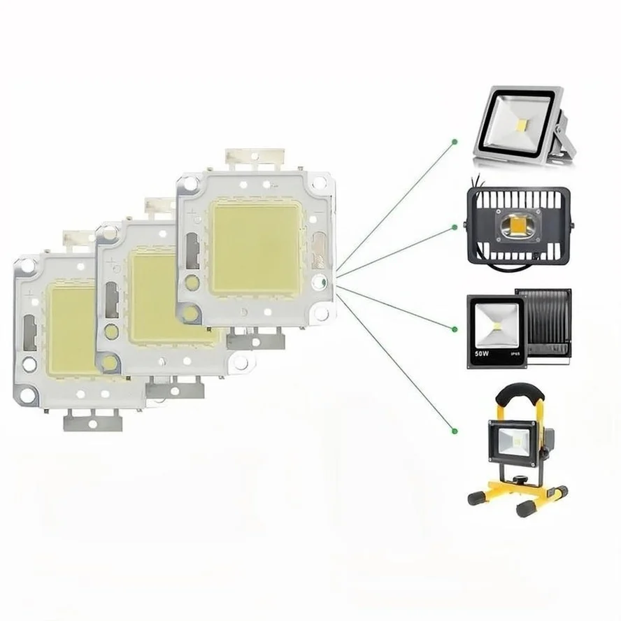 3/Uds Chip de cuentas LED de alto brillo 100W 50W 30W 20W 10W Chip LED COB blanco cálido para foco de luz de inundación DIY