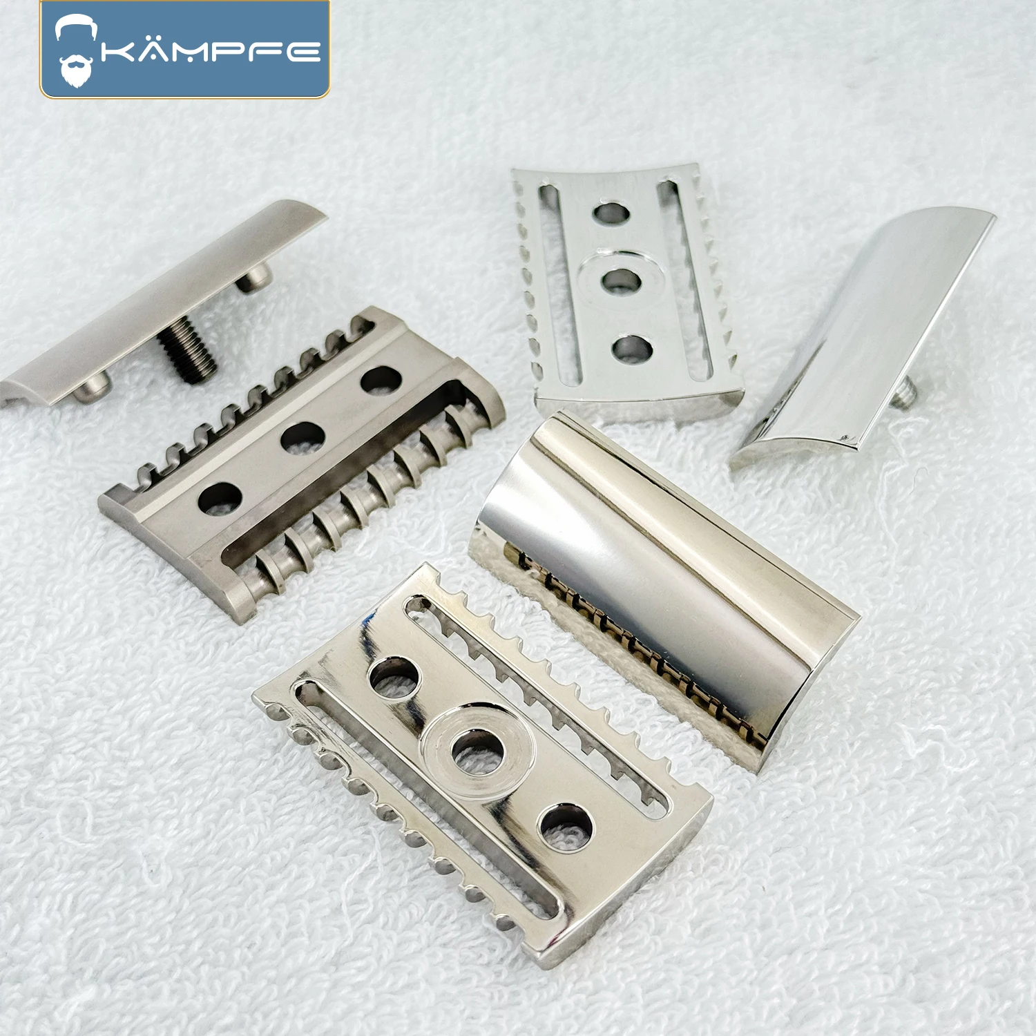 Cabezal de afeitadora de seguridad de aleación de titanio KAMPFE, fresado CNC, regalo de maquinilla de afeitar para hombres