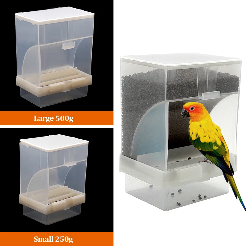 1 Uds. Comedero para pájaros para mascotas, contenedor de comida para prevención de salpicaduras, comedero automático colgante para loros, comedero para pájaros, peonía de piel de tigre estrellado