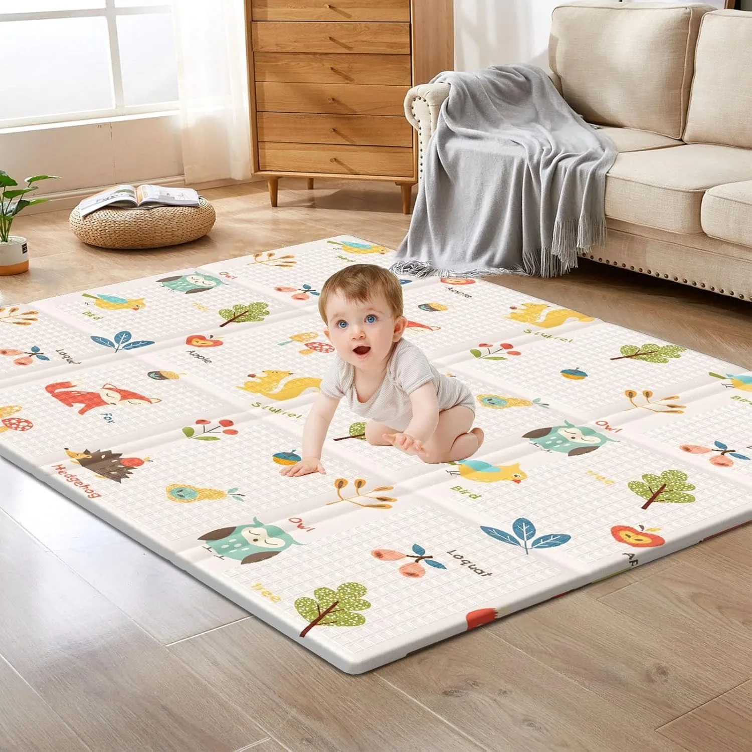 Alfombra grande plegable para juegos de bebés, alfombra protectora antideslizante con estampado de doble cara para actividades, estera de juguete educativo para niños, oferta especial