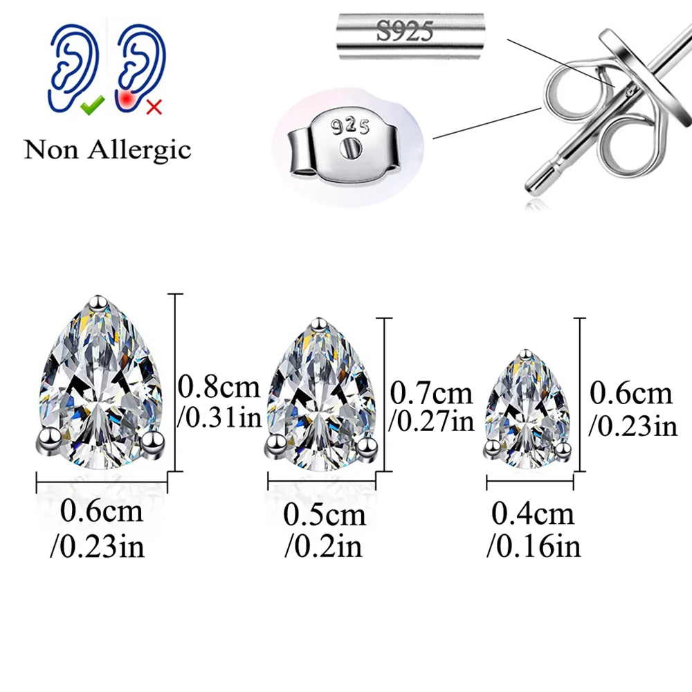 Pendientes QooLady de plata de ley S925 con circonita cúbica brillante, pendientes de gota de agua para mujer, accesorios de joyería de fiesta a la moda, regalo SE127
