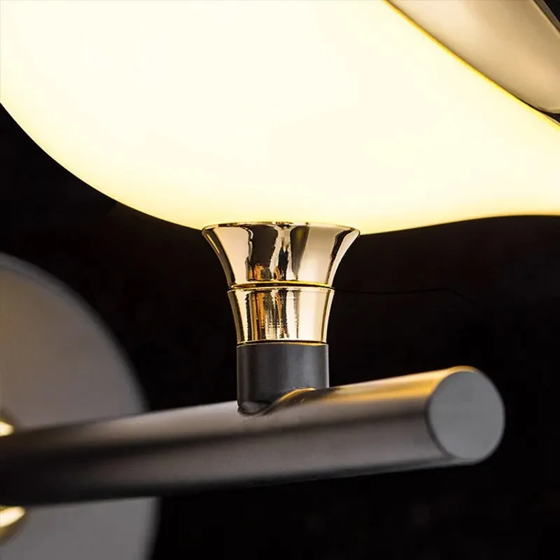 Lámpara de pared LED moderna para decoración del hogar, candelabro de iluminación interior de pájaro de Urraca, dormitorio, cabecera, sala de estar, arte decorativo Candelabro de pájaro nórdico para mesa de comedor luz