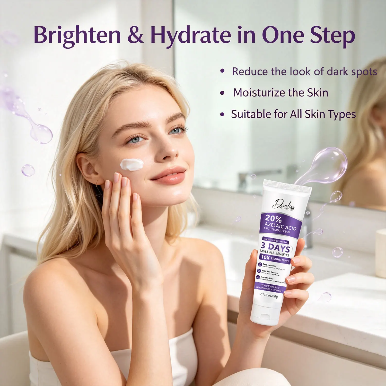 Crema Iluminadora con 20% de Ácido Azelaico – Fórmula Intensiva 10X para Hidratación Profunda, Mayor Luminosidad y Tono de Piel Uniforme.