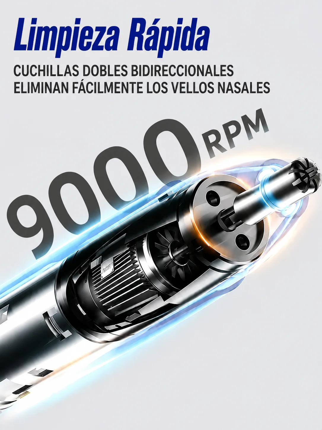 Recortador de Vello Nasal 2.0 Recién Mejorado, Recortador de Vello Nasal Eléctrico Recargable, Afeitadora para Hombre, Cortadora de Vello Nasal para Mujer, Recortador de Vello de Oídos