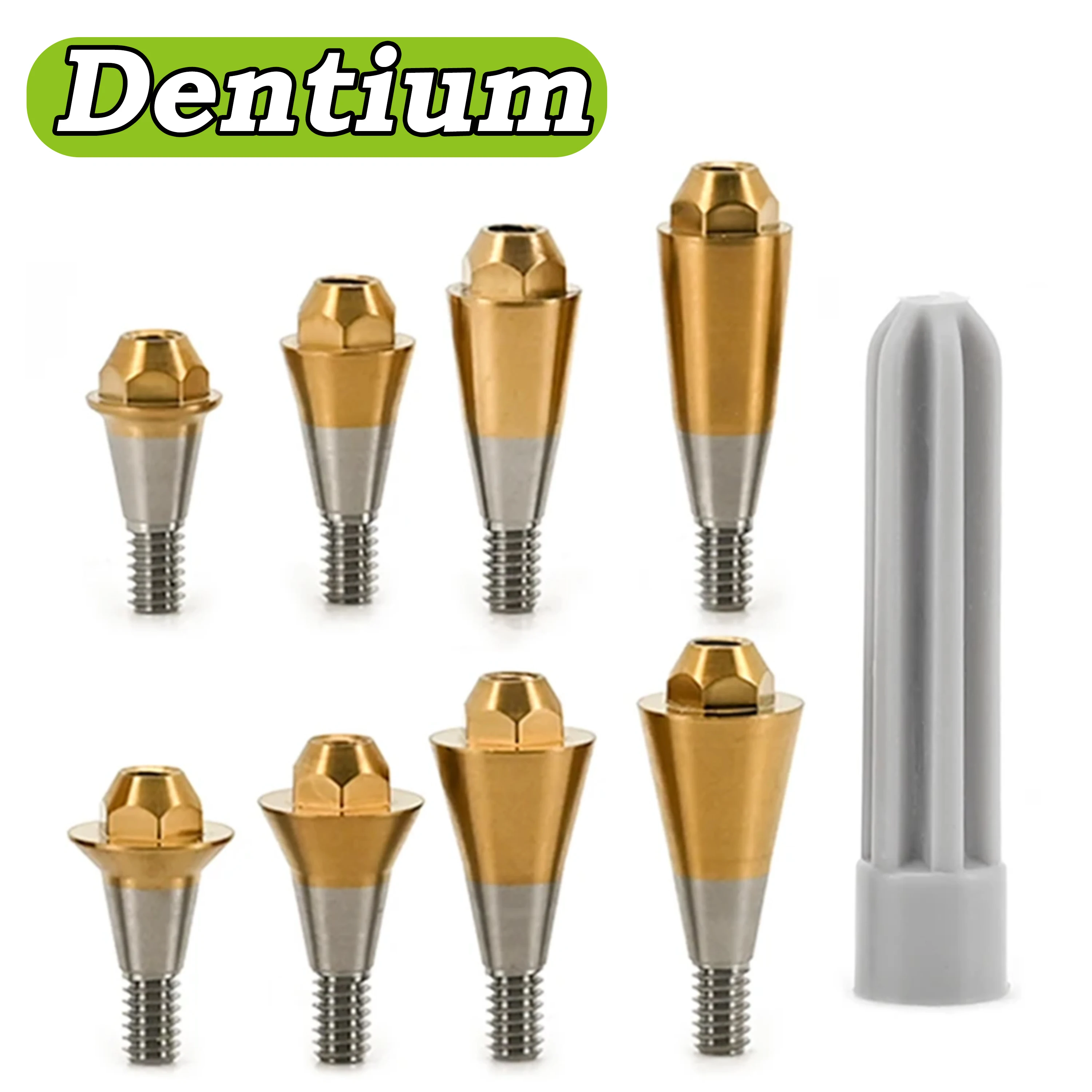 Pilar de titanio recto multiunidad SAB 45 compatible con Dentium, altura 10/15, para restauración de puente de arco completo, venta al por mayor para laboratorios dentales