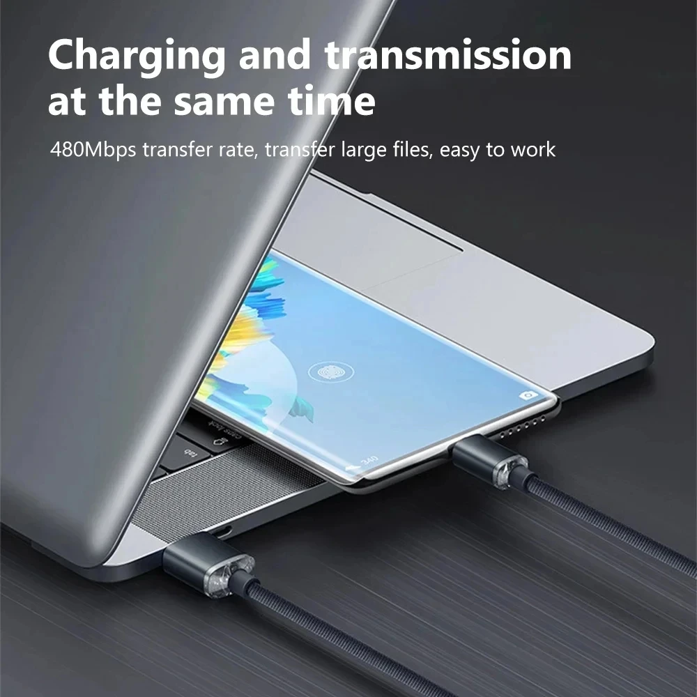 NNBILI-Cable USB tipo C a tipo C de 120W, Cable de carga rápida para teléfono, Cable de datos USB A a tipo C para Huawei, Xiaomi, OPPO, Honor, Samsung