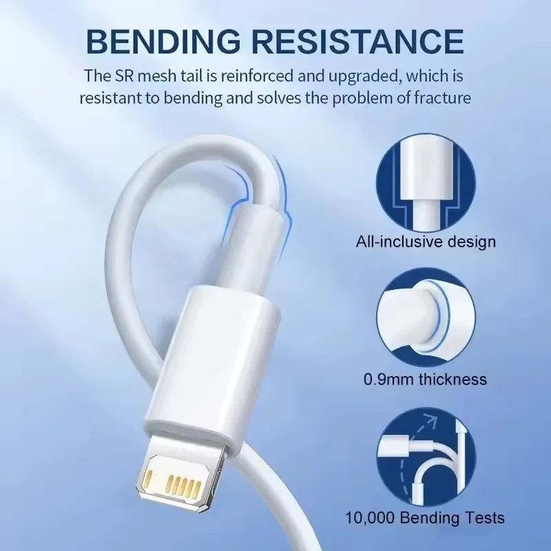Cable de carga rápida de 30W, 1M, 2M, para Apple iPhone 14, 13, 12, 11 Pro Max, Mini Cable USB C, X, XR, XS, 8, 7, 14 Plus, SE, accesorios para teléfono