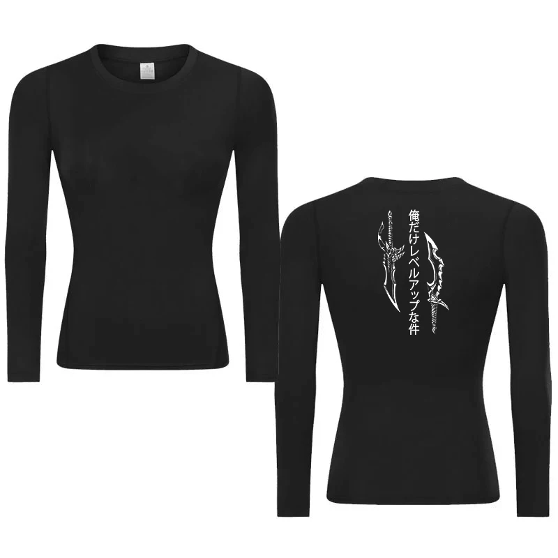 Camiseta de compresión con estampado gráfico para mujer, camisetas de secado rápido para gimnasio, entrenamiento atlético, camisetas de capa base de manga larga para primavera y otoño