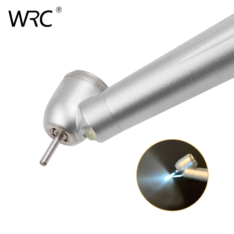 Pieza de mano Dental LED de alta velocidad, generador electrónico, cabezal pequeño integrado, botón pulsador, pulverizador de agua individual, 2 o 4 agujeros, 45 grados