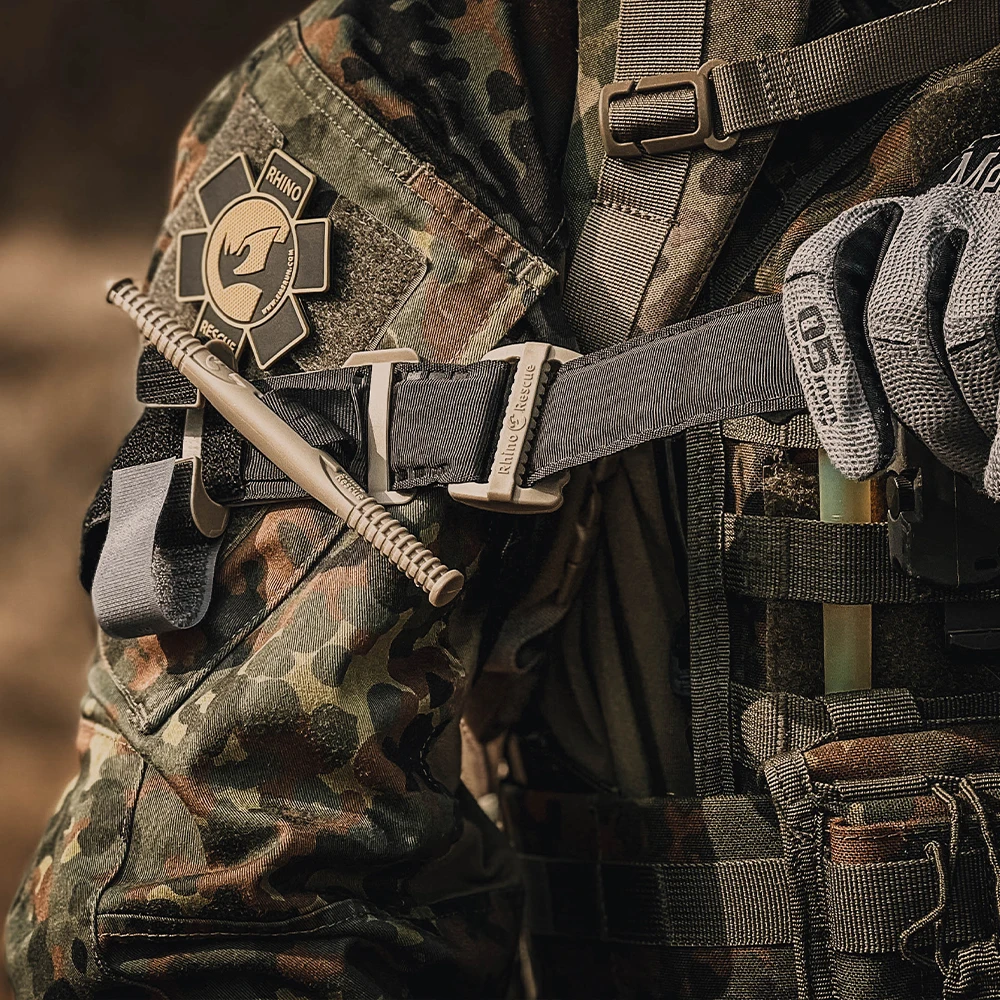 Torniquete de rescate de rinoceronte, hemostasia táctica de emergencia médica para exteriores, fácil de operar, trauma para acampar y hacer senderismo