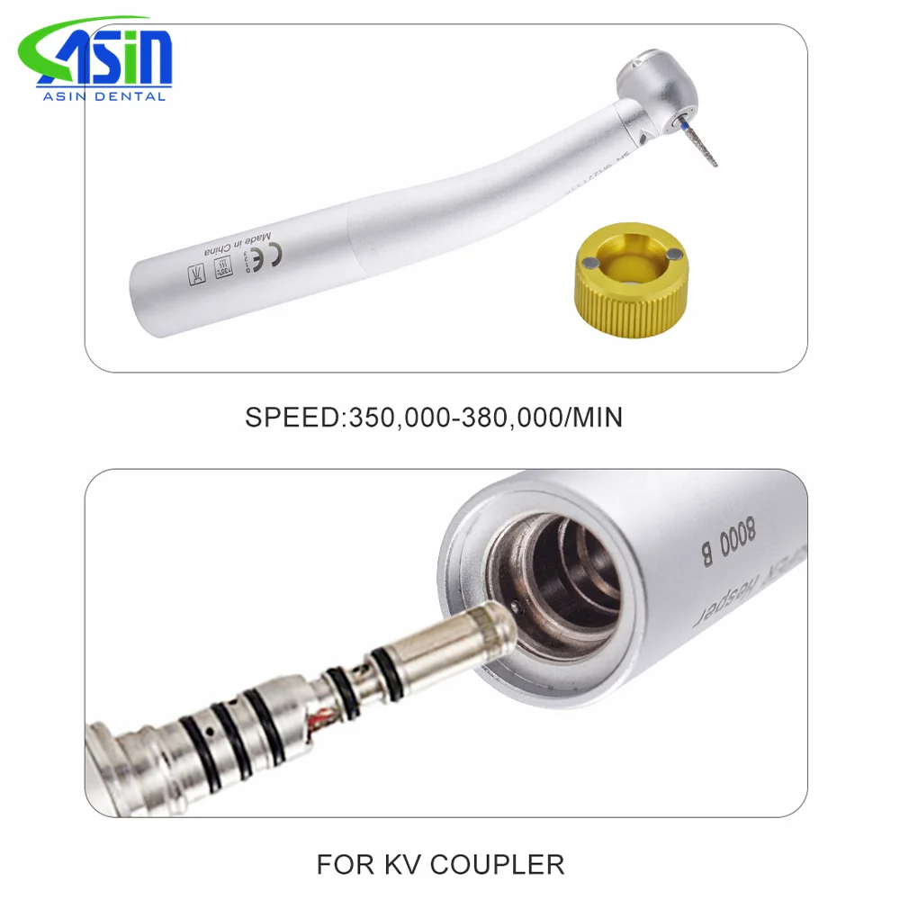 Pieza de mano de fibra óptica Dental 8000B, cabezal de torsión, turbina de aire, rodamiento de cerámica, herramienta de dentista Compatible con conectores KAVO de 6 orificios