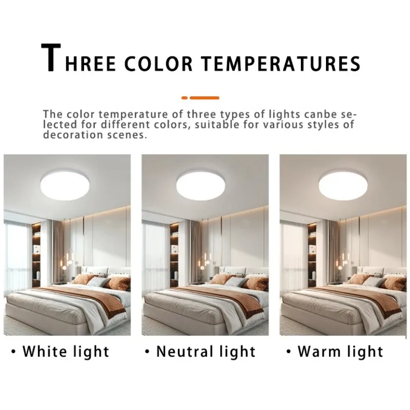 Luz de techo LED, accesorio de iluminación ultrafino Circular moderno para dormitorio, sala de estar, 18W, 24W, 36W, 48W, luz decorativa para interiores del hogar