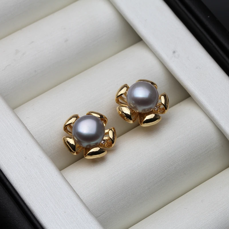 Pendiente de perlas de agua dulce cultivadas reales, plata 925, bonitos pendientes de perlas negras para boda, esposa, niña, cumpleaños