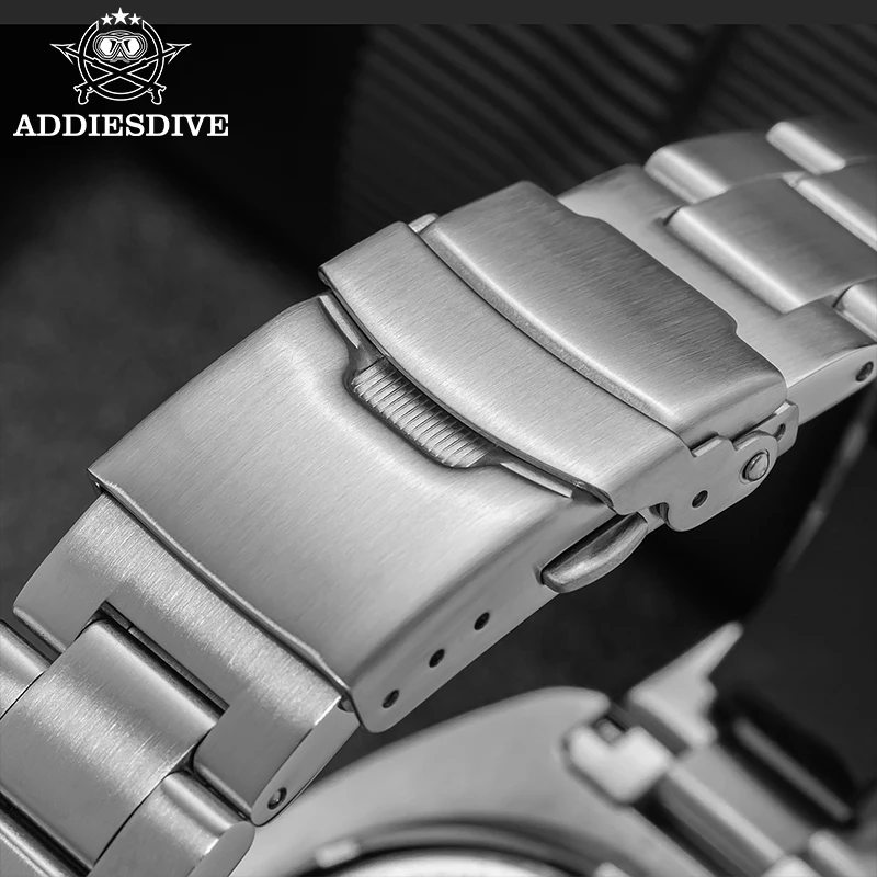 Relojes ADDIESDIVE de lujo para hombre, reloj de cuarzo con cristal de zafiro de acero inoxidable para hombre, relojes de pulsera luminosos 20Bar resistentes al agua