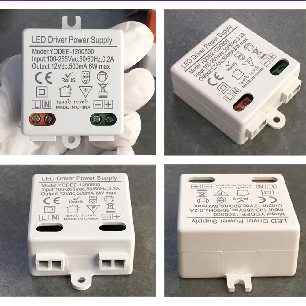 Transformador de iluminación 3W 6W 10W 12W DC12V 24V 250MA 500MA 830MA 600MA controlador adecuado para tira de luz LED 3528 5050 fuente de alimentación