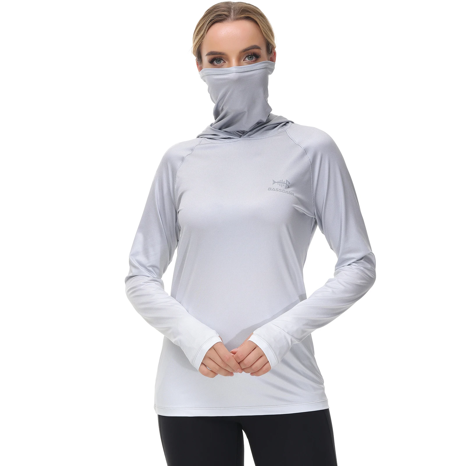 Bassdash-Sudadera con capucha de pesca para mujer, camisa con máscara facial UPF 50 +, orificios para el pulgar, ropa informal para senderismo y ciclismo, transpirable, se mantiene seco, FS23W