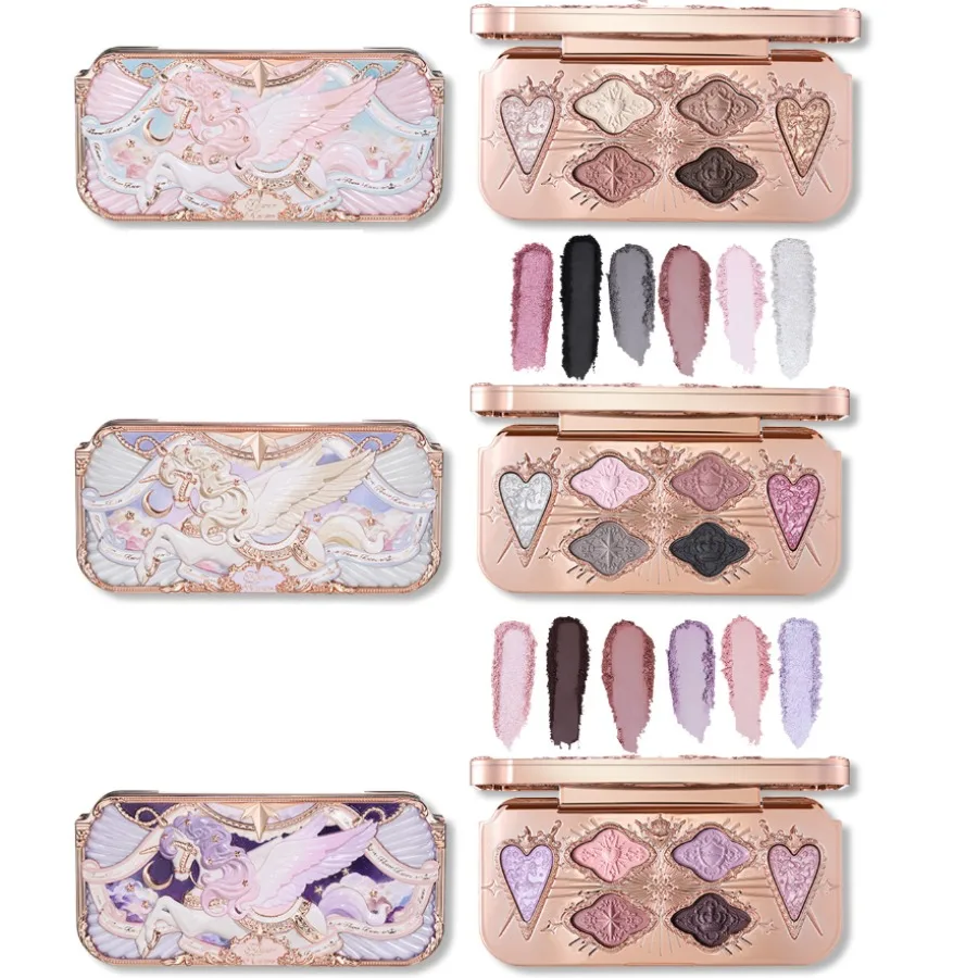 Paleta de Sombras de Ojos Flowerknows Knight Unicorn Collection, 6 Colores Satinados, Brillantes, Mate, de Larga Duración y Alta Pigmentación