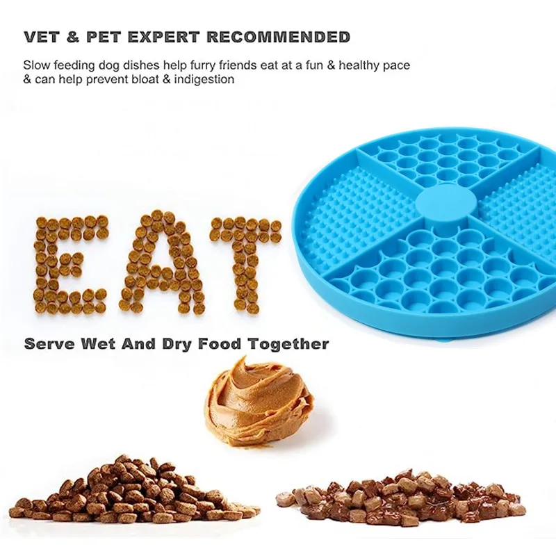 Alfombrilla de silicona para lamer para mascotas, comedero lento para gatos con ventosa, almohadilla de alimentación lenta para perros, utensilios para aliviar la ansiedad