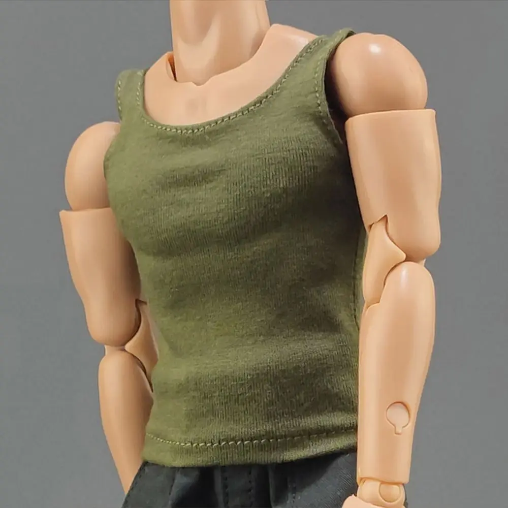 Ropa de soldado en miniatura para hombre y mujer, Camiseta de cuello redondo, camiseta informal de senderismo sin mangas, Tops deportivos, accesorio para muñeca de acción, 1/6