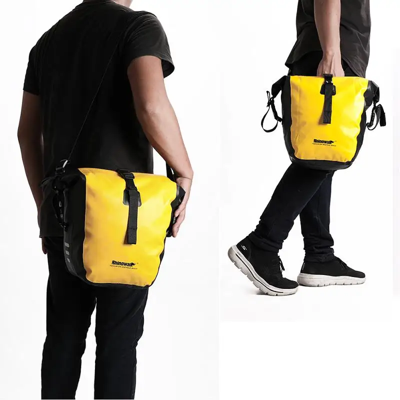 Rhinowalk-Bolsa de alforja para bicicleta de 7L-15L, 100% impermeable, portaequipajes delantero, portaequipajes trasero para bicicleta, accesorios para bicicleta de montaña