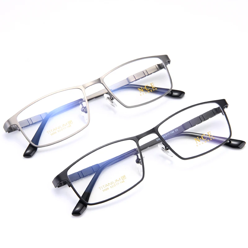 BCLEAR moda alta calidad titanio hombres gafas marco óptico gafas graduadas borde completo negocios cómodo peso ligero