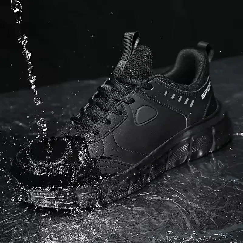 Zapatos de trabajo impermeables para hombre, zapatillas ligeras, cómodas, antideslizantes, absorbentes de golpes, tenis informales para exteriores, zapatos de moda