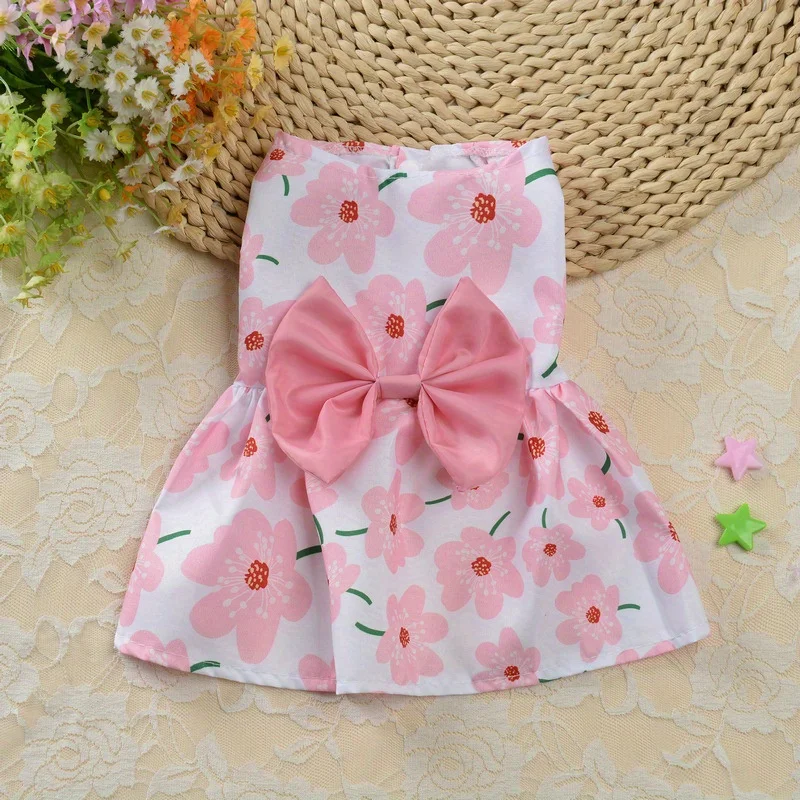 Vestido para mascotas, traje floral suave y sin mangas para gatos y perros, perfecto para uso diario y ocasiones especiales, faldas para perros