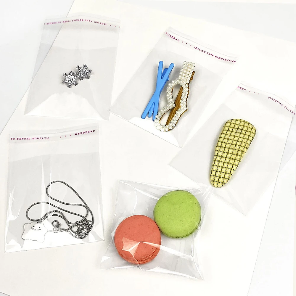 Bolsa de plástico transparente autoadhesiva OPP, bolsa de celofán para sellar embalajes, para joyería, galletas, dulces, regalos, embalaje de galletas, 1000-100 Uds.